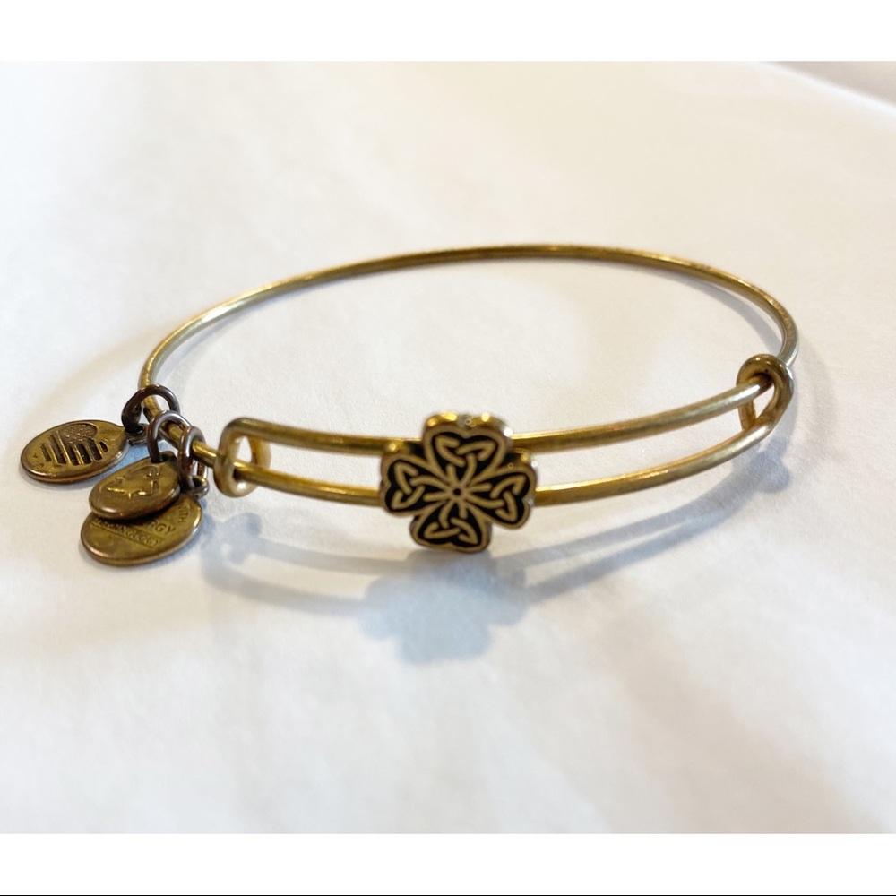 Alex & Ani 4 Leaf Celtic Knot Clover Slider Bangle Bracelet